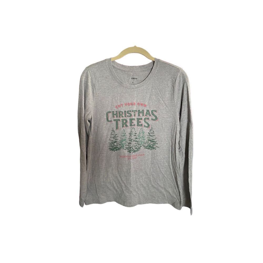 Sonoma women’s cut your own Christmas tree, long sleeve T-shirt, size small